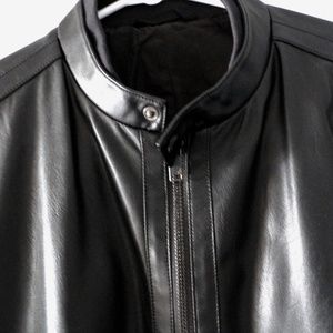 MENS LEATHER ZIPPER SHORT JACKET SIZE S